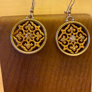 Brighton gold, silver, crystal earrings